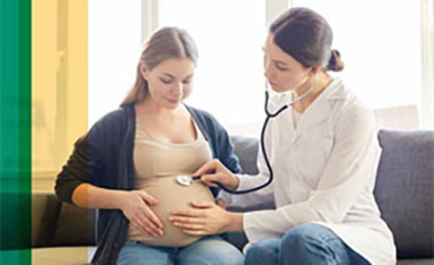 Provider and pregnant woman.