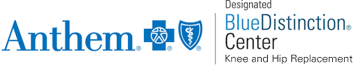 Logo for Anthem Blue Distinction Center - Knee and Hip Replacement.