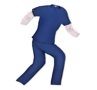 Scrus arranged to look like a person running.